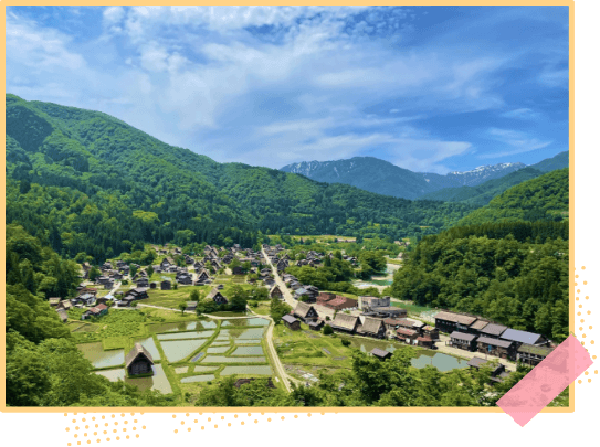 Panoramic view of Shirakawa Village