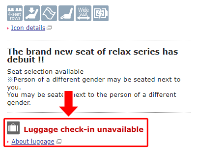 Luggage check-in is NOT available