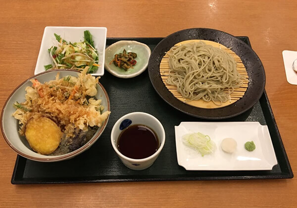 I indulged in a delicious meal of soba noodles.